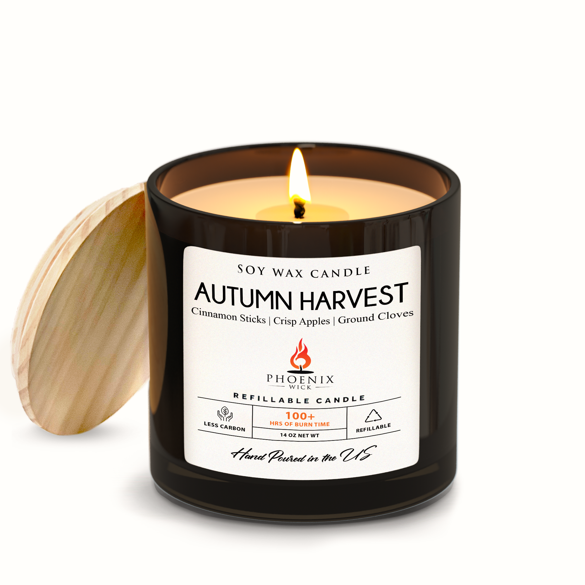 Autumn Harvest - 14oz Filled Candle - Phoenix Wick